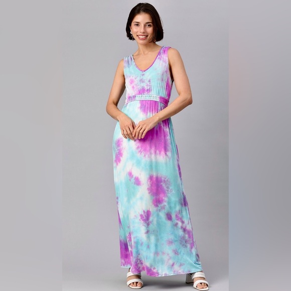 Olive + Oak Tie-Dye Maxi Sundress - Picture 1 of 11
